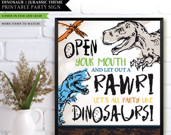 Dinosaur *Blue Camo* Theme / Printable Party Sign / Party Favor Sign / Welcome Sign / Party Back Drop / Dino Park Party / INSTANT DOWNLOAD