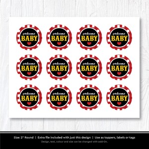 Adornos para cupcakes de barbacoa Baby-Q / Decoraciones imprimibles para fiestas de barbacoa en el jardín / Tema de picnic de cuadros rojos: DESCARGA INSTANTÁNEA imagen 4
