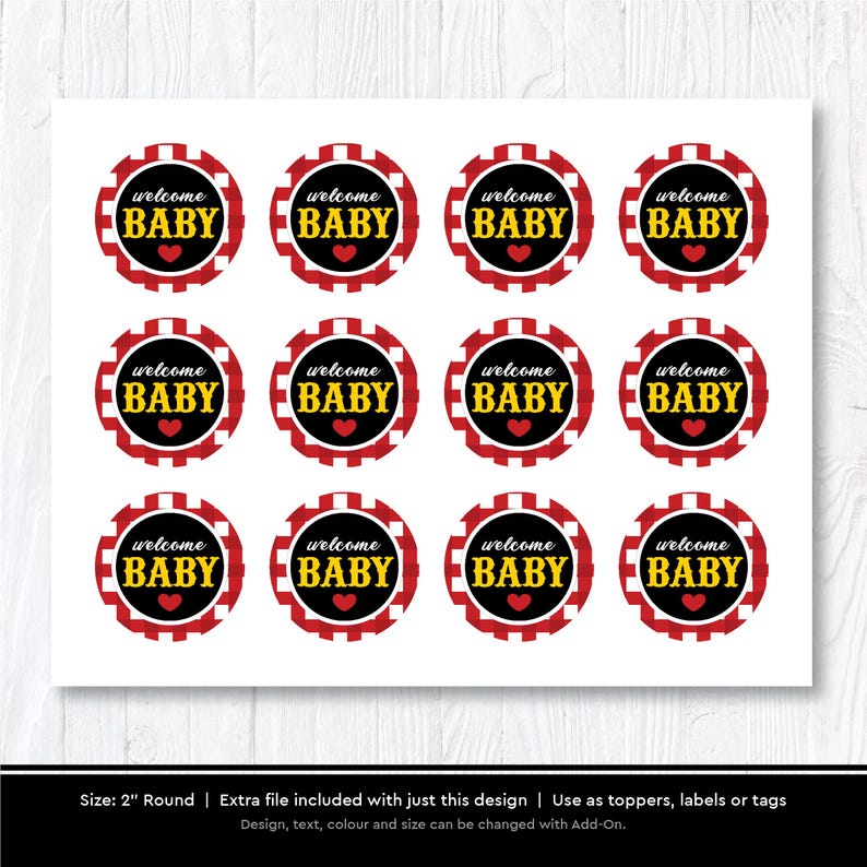 Adornos para cupcakes de barbacoa Baby-Q / Decoraciones imprimibles para fiestas de barbacoa en el jardín / Tema de picnic de cuadros rojos: DESCARGA INSTANTÁNEA imagen 4