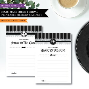 Pesadilla *Ciudad de Halloween* Tema / Tarjeta de memoria favorita imprimible / Juego de despedida de soltera / Carril de recuerdos de pareja / Boda / DESCARGA INSTANTÁNEA