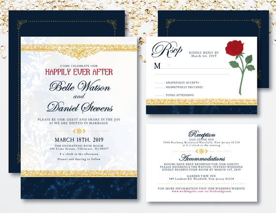 Fairytale Be Our Guest Theme Printable Wedding Etsy Singapore