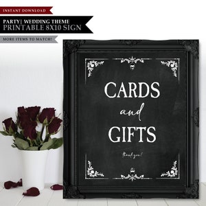 Skelett *Blackboard Rose* Thema / Geschenk zum Ausdrucken / Hochzeits Geschenke / Grüße / Gothic Skull / Halloween / SOFORT DOWNLOAD