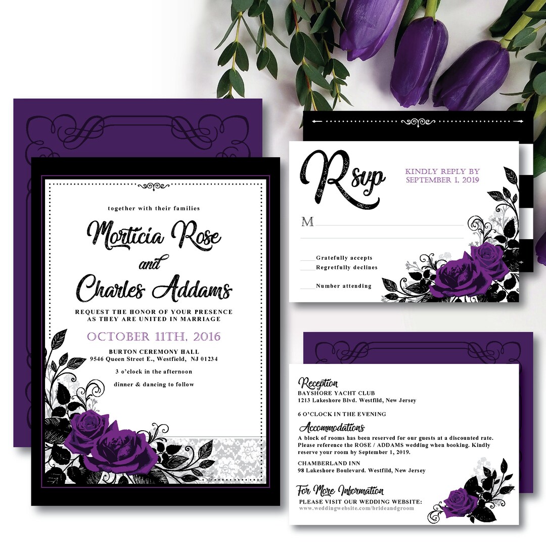 Two 'roses Intertwined' Theme *printable Wedding Invitation* Rose ...