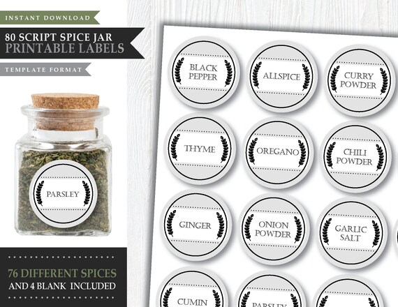 Spice Jar Labels  Printable Crafts – Everyday Dishes