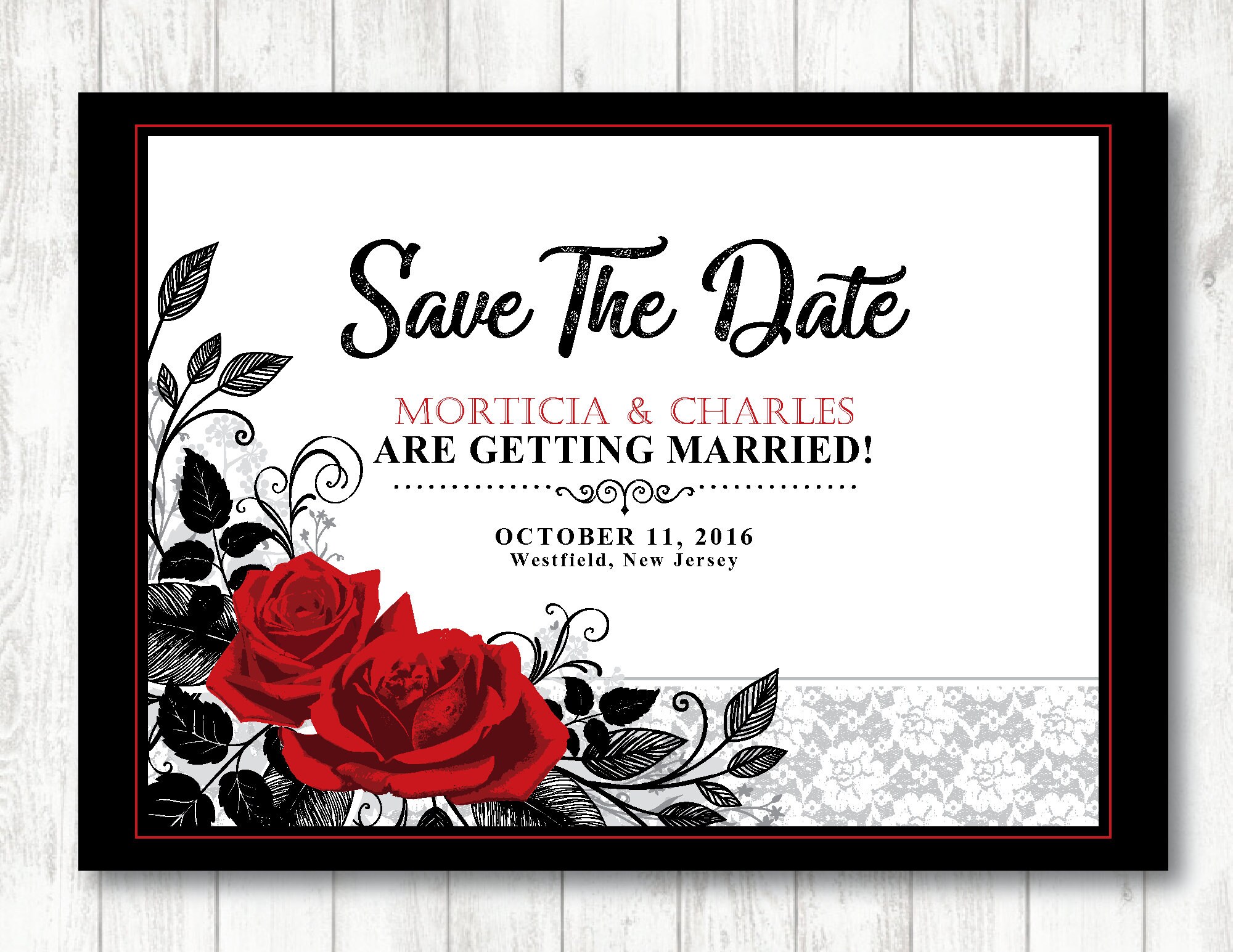 Two 'roses Intertwined' Theme printable Wedding Save - Etsy