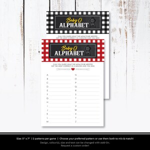 Baby-Q Cartes de jeu pour baby shower | Recherche de mots et brouillage barbecue imprimables | connaît mieux sa mère | Bingo au barbecue | Thème Vichy rouge : TÉLÉCHARGEMENT IMMÉDIAT image 8
