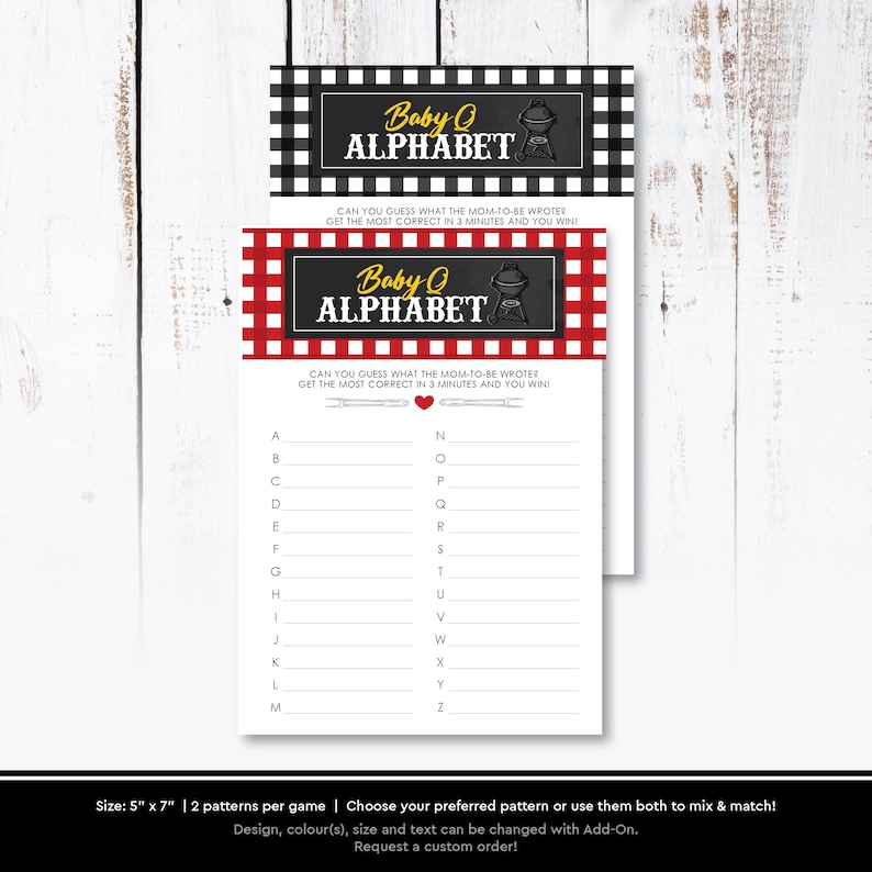 Baby-Q Cartes de jeu pour baby shower | Recherche de mots et brouillage barbecue imprimables | connaît mieux sa mère | Bingo au barbecue | Thème Vichy rouge : TÉLÉCHARGEMENT IMMÉDIAT image 8