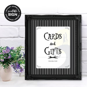 Letrero imprimible de regalo y tarjeta "Pesadilla *Destinado a Ser*" / Letrero digital para boda / Fiesta de Halloween / Mesa de regalos / Pozo de los deseos / DESCARGA INSTANTÁNEA