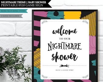 Nightmare *Skellington Love* Theme / Printable Welcome Baby Shower Sign / Digital Party Sign / Bridal / Party Decorations / INSTANT DOWNLOAD