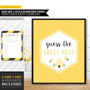 Baby &#39;Little Bumblebee&#39; Theme *Printable Guess The Sweet Mess Game* Bee Candy Bar Game / Baby Dirty Diapers / Guess Candy / INSTANT DOWNLOAD