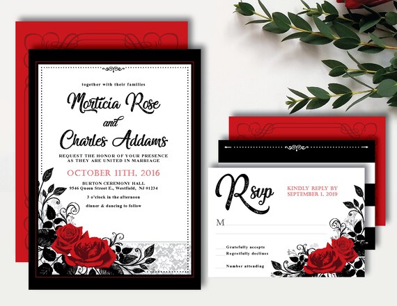 Two 'roses Intertwined' Theme printable Wedding | Etsy