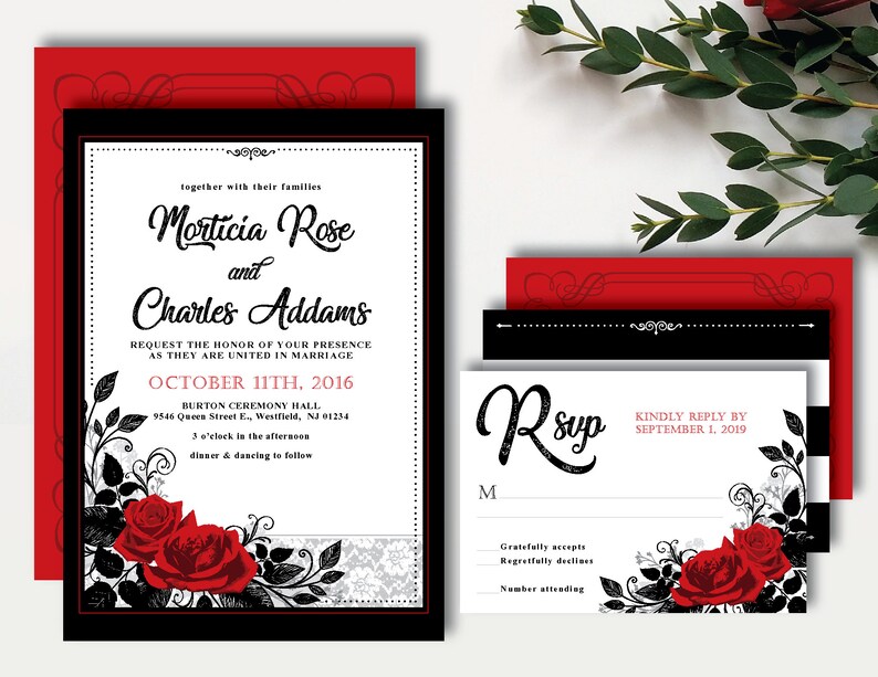 Two 'roses Intertwined' Theme printable Wedding | Etsy