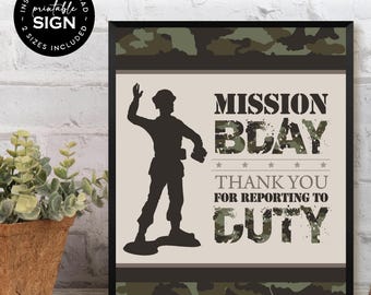 Army Party Favor Sign | Printable Military 8X10 Party Decoration | Green Camouflage Theme: INSTANT DOWNLOAD