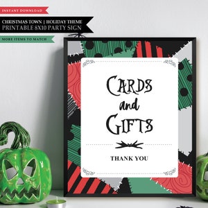 Tema Incubo *Città di Natale* / Cartello regalo e carta stampabile / Cartello digitale per feste / Regali per gli ospiti / Baby Shower / Sposa / DOWNLOAD IMMEDIATO