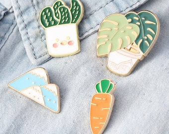 Cute Plant Girls-Gift for Plant Lovers Moms Plant Daughter Hard Enamel Pins Dads Parents