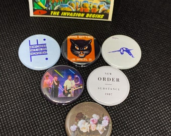 New Order Pins Set of 5 | 1 inch buttons | Pins | New Order Albums | Music | 80s |
