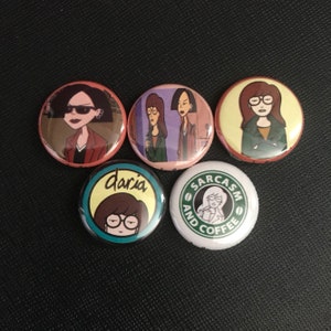 Daria Pin Set | Daria| MTV| Buttons | Pins | TV Shows| 90s| Accessories