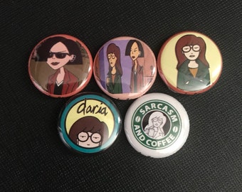 Daria Pin Set | Daria| MTV| Buttons | Pins | TV Shows| 90s| Accessories