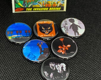 Depeche Mode Pins | Set of 5 | 1 inch Buttons | Album Covers | New Wave | Goth | Music