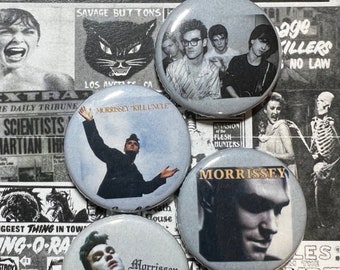 Morrissey Pins | The Smiths | Set of 4 | 1.25 inch and 2.25 inch sizes