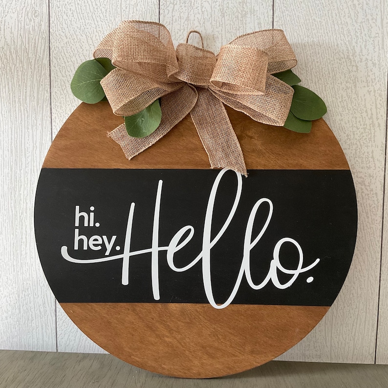 Door Hanger, Welcome Sign, Wood Round, Farmhouse Decor - Etsy