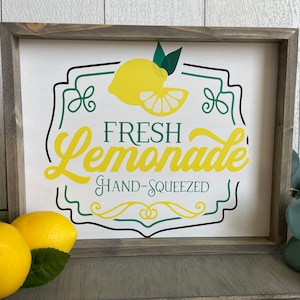 Lemonade Wood Signs, Farmhouse, Rustic, Fresh Lemonade, Shelf Sitter, Wall Decor, Summer
