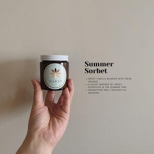 Natural Handmade Whipped Body Butter with Shea Butter and Hemp Seed Oil - Sustainably Made Moisturizing Cream - Summer Sorbet