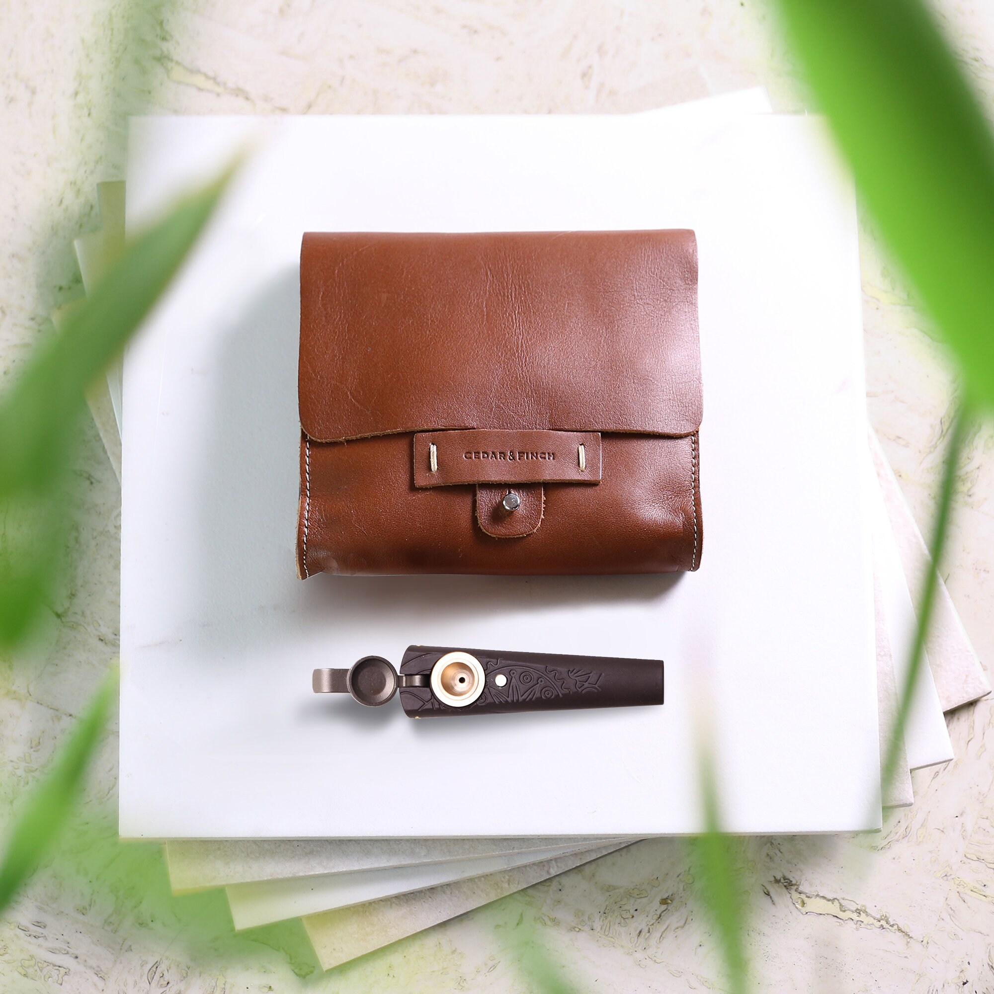 designer leather pouch