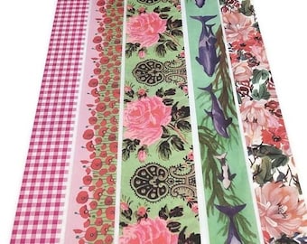 SAMPLE SIZE!  - Orcas, French Floral, Wallpaper, Gingham, Poppies - Washi Tape - (24 inch sample)