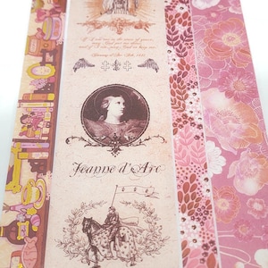 SAMPLE SIZE!  - Trinket Bookshelf, Joan of Arc, Red Florals, Fuchsia Blooms - Washi Tape - (24 inch sample)