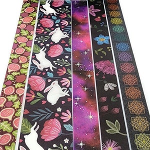 LAST CHANCE!SAMPLE! Figs, White Rabbit, Pink Nebula, Floral Embroidery, Mandelas - Washi Tape Samples (24 inches -sample size)