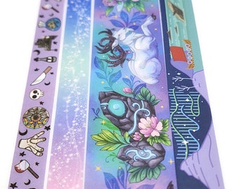 SAMPLE SIZE!  - Iceland, Wednesday Addams, Sparkles, Druid Elf - Washi Tape - (24 inch sample)