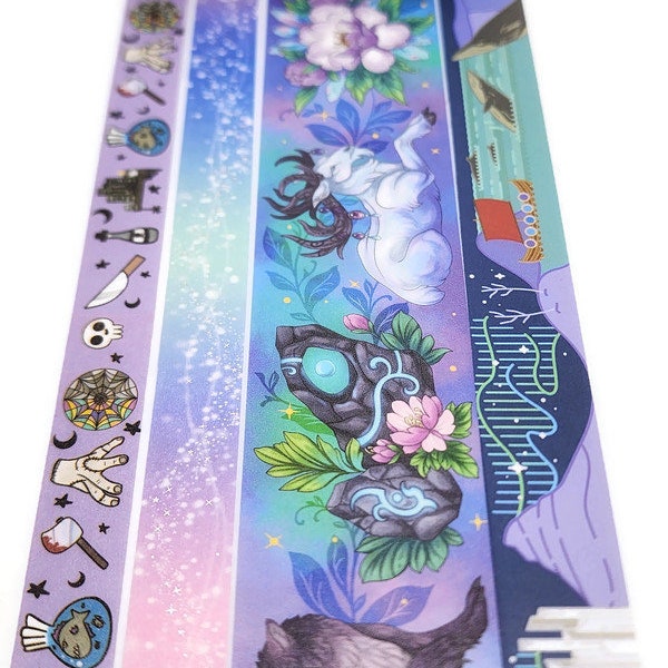 SAMPLE SIZE!  - Iceland, Wednesday Addams, Sparkles, Druid Elf - Washi Tape - (24 inch sample)