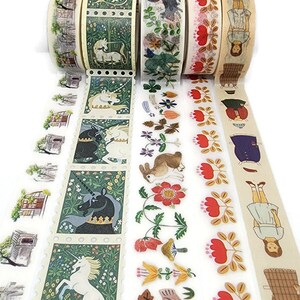 LAST CHANCE!! SAMPLE! Unicorns, Shop Windows, Bunnies, Floral, Dress Up Dolls - Washi Tape Samples (24 inches -sample size)