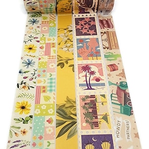 SAMPLE SIZE!  - Yellow Florals, Patchwork, Golden Hour, Trains, LA Stamp - Washi Tape - (24 inch sample)
