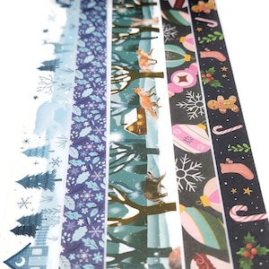 LAST CHANCE! SAMPLE!  - Winter, Christmas, Ornaments, Forest, Snow, Foxes, Whimsical, Gingerbread - Washi Tape - (24 inch sample)