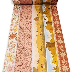 SAMPLE SIZE!  - Florals, Forest, Gilded Leaves, Butterflies, Animals, Crescent Moon, Floral Border - Washi Tape - (24 inch sample)