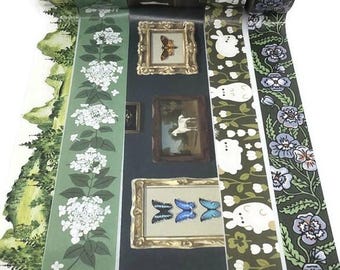 SAMPLE SIZE!  - Bunnies, Green Mountains, Art Gallery, Hydrangea, Violas - Washi Tape - (24 inch sample)