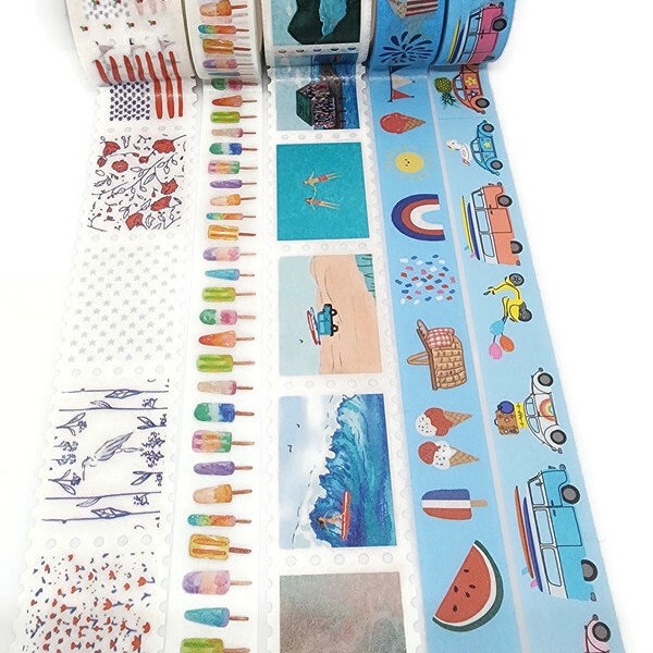 LAST CHANCE! SAMPLE! Summertime, Fourth of July, Picnics, Heading to the Beach, Popsicles - Washi Tape Samples (24 inches -sample size)