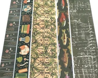 SAMPLE SIZE!  - Fish, Wrought Iron Gate, Handwriting, Olive Green, Witchy, Wildflowers - Washi Tape - (24 inch sample)