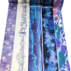 LAST CHANCE! SAMPLE!  - Snowflakes, Winter, Auroras, Galaxy, Sky, Northern Lights, Ice - Washi Tape - (24 inch sample)