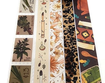 SAMPLE SIZE!  - Kitchen Herbs, Weasels, Butterflies, Leopard Print, Metallic, Grandma Stuff, Knitting - Washi Tape - (24 inch sample)