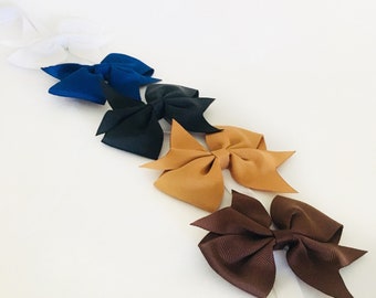 Bow Hair Clip 9cm [black/white/ginger/navy/brown ]