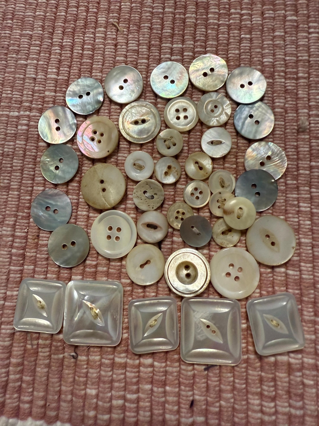 Antique Mother of Pearl Buttons, Assorted Sizes, 45 Buttons - Etsy