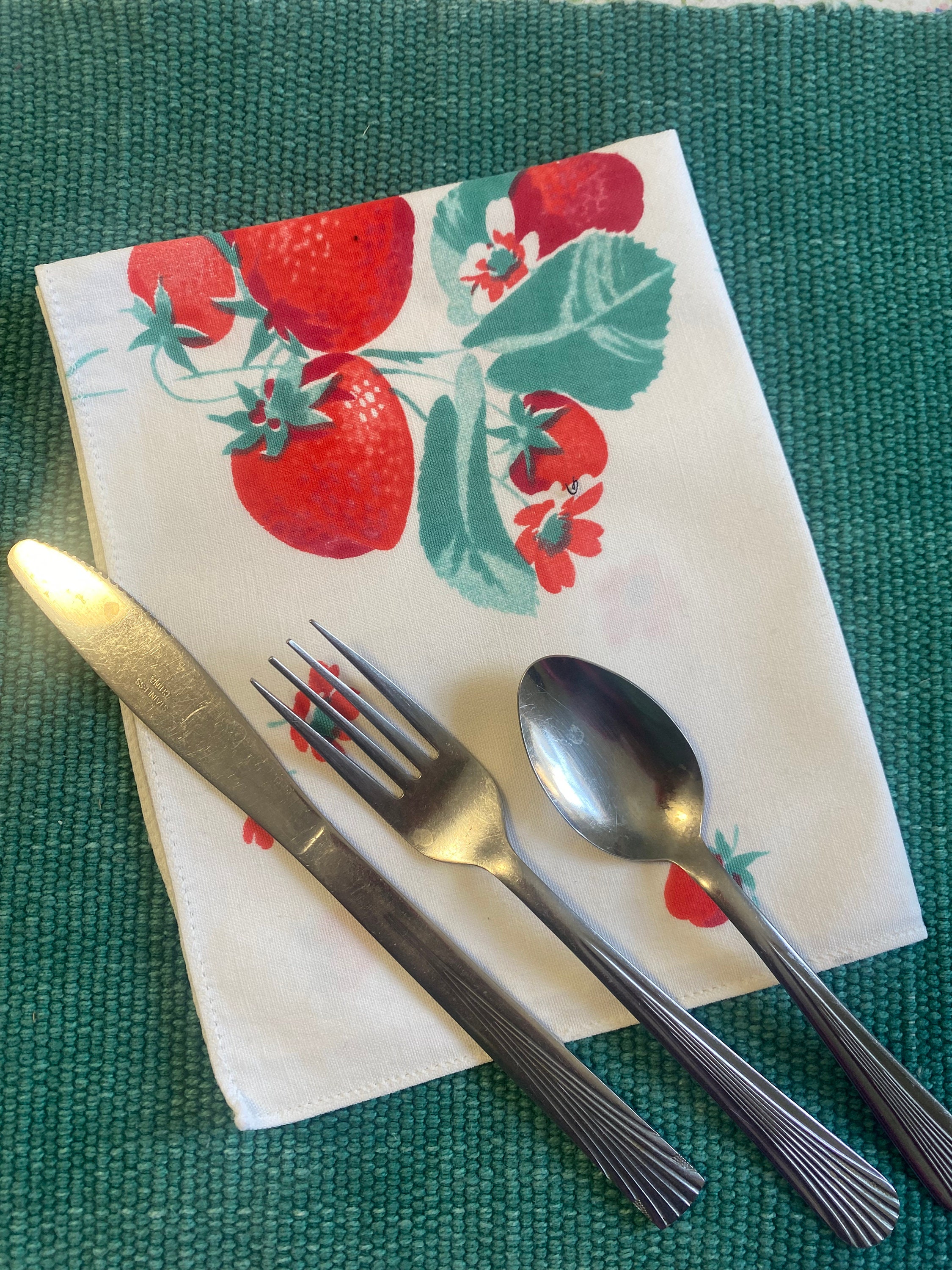 Wilendur Strawberry Napkins Vintage Set of Six Etsy