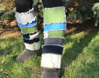 Leg warmers made from upcycled wool sweaters