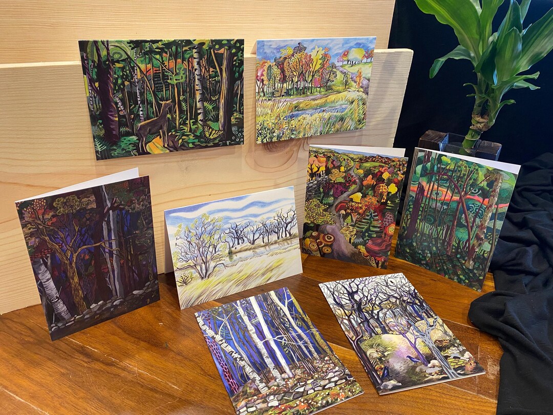 Four Season Landscape Greeting Cards – Midwest Nature Art Stationery ...