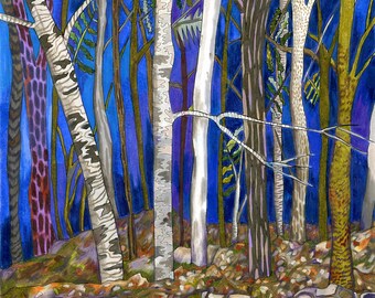 Birch Trees original fine art print