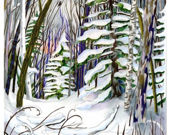 Vermont winter landscape original limited edition fine art print