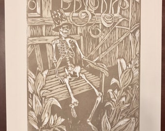 limited edition archival digital print skeleton Grateful Dead American Beauty